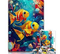 Undersea Fish Puzzles 1000 Pieces for Adults,Help The Brain Exercise Addictive Toys to Cultivate Patience Unique Challenge Game (50x75cm)