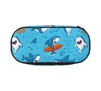 Undersea Whale Print Large Capacity Pencil Pen Pouch Students Dual Zip School Stationery Makeup Storage