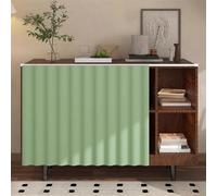 UnderSink Curtain Adhesive Sliding Kitchen Window Shade Green 70x50cm for Bathroom/Cabinet/Storage Hook and Loop Closure Stylish Kitchen Décor Space Saver