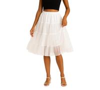 Underskirts for Dresses Vintage 50s Wedding Bridesmaid Party and Evening Dress | Plus Size Petticoats for Under Dress or Skirt | Malco Modes White Sexy Tea Length Petticoat | Style 417