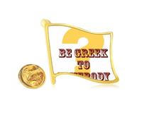 Understanding Common Knowledge English Language Culture Golden Metal Flag Lapel Pin Badge