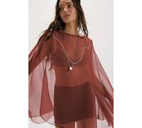 Understated Leather Moonshine Poncho Jacket at Free People in Dusty Mauve - female