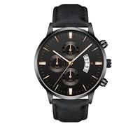 Understated Men's Watch Leather Band Waterproof Practical Timing Wrist