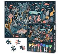 Underwater Animals Jigsaw Puzzles 1000 Pieces Abundant Sea World Fish and Aquatic Plants Puzzle for Adults 1000 Pieces, Impossible Challenging Puzzles, 19.5 x 27.5 Inch