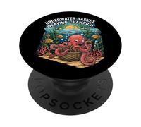 Underwater Basket Weaving Champion Octopus Funny PopSockets Adhesive PopGrip