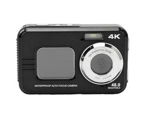 Underwater Camera, 4K 48MP Autofocus Camera Features HD Dual Screen 11ft Water Resistance, 128GB 700mAh Battery Selfie Camera for Snorkeling Outdoor (Black)