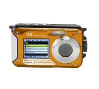 Underwater Camera, 4K 56MP Autofocus Camera, 16X Digital Zoom, Selfie Dual Screens, 10ft Compact Digital Camera, 64GB Memory Card for Snorkeling(Yellow) (Yellow)