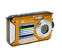 Underwater Camera - 4K 56MP HD 10ft Digital Camera with Dual Screen, 16X Digital Zoom, Auto Focus & 64G Memory Card, 2 x 1250mAh Battery Type C (Yellow)