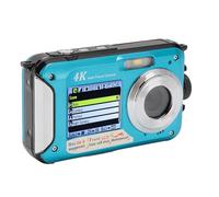 Underwater Camera - 4K 56MP HD 10ft Digital Camera with Dual Screen, 16X Digital Zoom, Auto Focus & 64G Memory Card, 2 x 1250mAh Battery Type C (Blue)