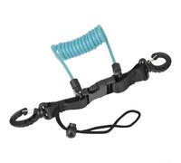 Underwater Camera Tether, Elastic for tpu Coated Steel Spring Lanyard with Quick Release, 1.1m Extendable Dive Gear Leash for BCD and Flashlight Attachment(Lake Blue)