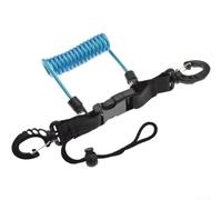 Underwater Camera Tether, Elastic for tpu Coated Steel Spring Lanyard with Quick Release, 1.1m Extendable Dive Gear Leash for BCD and Flashlight Attachment(Blue)