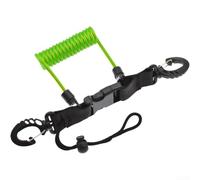 Underwater Camera Tether, Elastic for tpu Coated Steel Spring Lanyard with Quick Release, 1.1m Extendable Dive Gear Leash for BCD and Flashlight Attachment(Green)