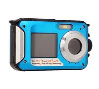 Underwater Camera Water Proof 10FT Full HD 2.7K 48MP Digital Camera with 16X Digital Zoom, Dual Screen Selfie Underwater Camera for Snorkeling, 650mAh Battery, 2.7 and 1.8 LCD