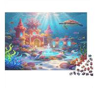 Underwater Castle 1000 Piece Jigsaw Puzzle for Adults Cardboard Mysterious Ocean World Relaxation Home Decor Gift for Family Focus Fun 70x50cm/1000pcs
