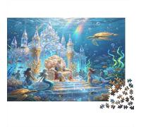 Underwater Castle 1000 Piece Jigsaw Puzzle Paper for Adults Enchanted Ocean Scene Puzzle Game for Family Relaxing Focus Decor Gift 38x26cm/1000pcs