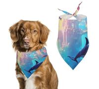 Underwater Castle Dolphins And Orcas Dog Bandana Pet Scarf for Small Medium Large Dogs Triangle Bibs Photo Prop Gift