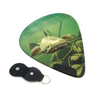 Underwater catfish Guitar Picks, 6 Pcs Guitar Plectrums double-sided printing, suitable for acoustic, electric and bass guitars, including 0.46 mm 0.71 mm 0.96 mm