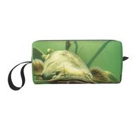 Underwater Catfish Prints Travel Makeup Bag Makeup Pouch, Portable Simple Zippered Makeup Organizer Case for Women
