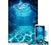 Underwater Cave Jigsaw Puzzles 1000 Pieces Focus Boost Fun Laser Cut for Flawless Fit Bonding Activity for Loved Ones (38x26cm)
