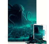 Underwater Citadel Jigsaw Puzzle 1000 Pieces Mental Focus Game Precision Cut Smooth Edges Absorbing Activity for Quiet Nights (38x52cm)
