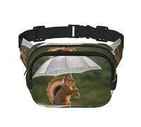 Underwater colorful minnows Fanny Pack for Women Men Fashion Waist Pack Adjustable Belt Bag for Workout Running Travelling Casual Waist Bag, Squirrel Hold A Umbrellas, One Size