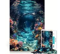 Underwater Coral Reef Cave 1000 Adult Pieces Jigsaw Puzzle Mind Challenge Toy Neat Cut Perfect Alignment Family Fun Night Activity (38x52cm)