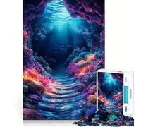 Underwater Coral Reef Cavern Jigsaw 1000 Pieces Focus Building Toy Zero Gap Rewarding Activity for Rainy Days (50x75cm)