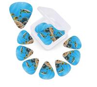 Underwater Coral Reef Guitar Picks 12 Pack with Organizer Box, 0.46 0.71 0.96 mm Includes Thin Medium Heavy Thickness,Abstract Guitar Pick Plectrums for Electric Guitar Ukulele Bass