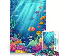 Underwater Coral Reef Jigsaw Puzzle 1000 Pieces Mental Focus Game Precision Cut Smooth Edges Absorbing Activity for Quiet Nights (38x26cm)