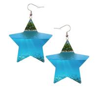 Underwater Coral Reef Seabed Women's Fashion Earrings, Celestial Dangle Earrings, Star Shape Jewelry for a Versatile