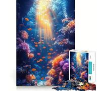 Underwater Coral Reef with Fish 1000 Piece Teenager Puzzles Mental Focus Game Precision Cut Smooth Edges Christmas Stocking Stuffer Game (50x75cm)