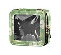 Underwater Creatures Starfish Sea Horse Cute Clear Small Makeup Bag for Purse Skincare Pouches Cosmetic Organizer for Women, Seamless Made Shamrocks Happy St, One Size