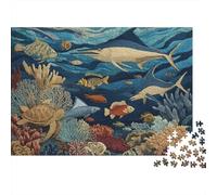 Underwater Creatures Underwater World Educational Puzzle Game Suitable for Home Decoration Relatively Difficult 500pcs (52x38cm)