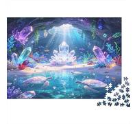 Underwater Crystal Cave 1000 Piece Jigsaw Puzzle for Adults Premium Paper Mystical Blue Grotto Relaxation Concentration Home Decor Gift 70x50cm/1000pcs