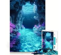 Underwater Crystal Cave Jigsaw 1000 Pieces for Teenagers Mental Boost Game Firm Fit Secure Assembly Family Fun Night Activity (38x26cm)