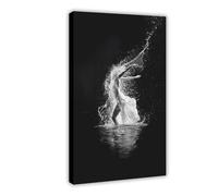 Underwater Dancer Female Water Splash Poster Canvas Poster Bedroom Decor Landscape Office Room Decor Gift 12x18inch(30x45cm)