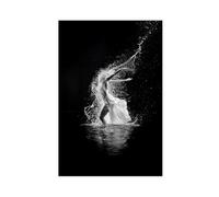 Underwater Dancer Female Water Splash Poster Canvas Poster Wall Art Decor Print Picture Paintings for Living Room Bedroom Decoration 16x24inch(40x60cm)