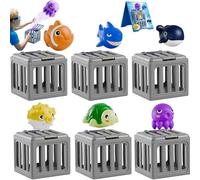 Underwater Dive Rescue Toys, 6Pcs Pool Diving Toys with Storage Fish Box, Water Swimming Dive Pool Game, Animal Pool Sinkies Swimming Training Game for Boys and Girls, Summer Pool Party Toy (6 pcs)