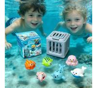 Underwater Dive Rescue Toys - Diving Pool Toys,Diving Cages Toy with Animals Floating,Dive Treasure Hunt Water Play for Swim Training, Beach Lake Bath Summer Party Gift for 3-12 Year Old Boys Girls