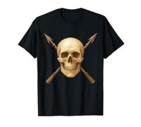 Underwater Diver Spearfishing Skulls Crossed Spears Fearless T-Shirt