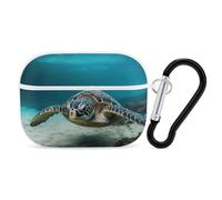 Underwater Diving Sea Turtle AirPod Pro Case, Anti Scratch Hard PC Cover with Keychain, AirPod Pro 2nd/1st Case Accessories for Women Men, White-Style