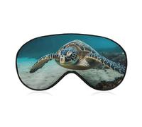 Underwater Diving Sea Turtle Eye Mask for Women & Men, Breathable & Adjustable Eye Cover, Ultra Soft Sleep Mask, Lightweight Travel Blindfold for Airplane, Nap, Night Sleeping