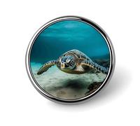 Underwater Diving Sea Turtle Round Badge for Men Women, Durable & Stylish Lapel Pins, Lightweight Metal Badges for Shirts, Jackets, Hats