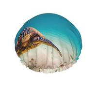 Underwater Diving Sea Turtle Shower Caps For Women, Elastic And Reusable Bath Caps, Double Waterproof Layers Shower Cap, Bathing Shower Caps