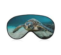 Underwater Diving Sea Turtle Sleep Mask for Women Men, Soft Eye Mask with Adjustable Strap for Sleeping, Light Blocking Travel Blindfold for Nap Comfortable Eye Cover for Home Office