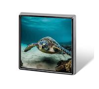 Underwater Diving Sea Turtle Square Lapel Pins Backpack Pin Cute Brooch Decoration Brooches for Women Men Fashion Button Badges for Hat Backpacks Purses Jackets Shirt Suit
