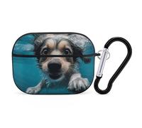 Underwater Dog AirPods Pro 2 Case Cover, Shockproof Hard Shell Protective Case for Women Men, Compatible with Airpod Pro Case 2nd/1st Generation with Keychain-Black
