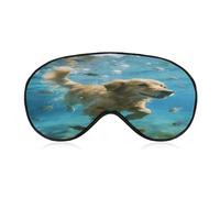 Underwater Dog Sleep Mask Block Light Eye Sleep Shade Cover Comfortable Lightweight Sleeping Blindfold Soft Breathable Night Eye Cover Adjustable Band Eye Mask for Men Women
