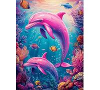 Underwater Dolphins 30 Piece Jigsaw Puzzles for Adults, Fun jigsaw puzzles 30 pieces, Challenging Puzzle Perfect for Game Nights, Finished Puzzle Size is 25x20cm