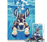 Underwater Donkey Illustration Adult Jigsaw Puzzle1000 Pieces Memory Enhance Restful Pleasure Accurate Cut Ideal Present (50x75cm)